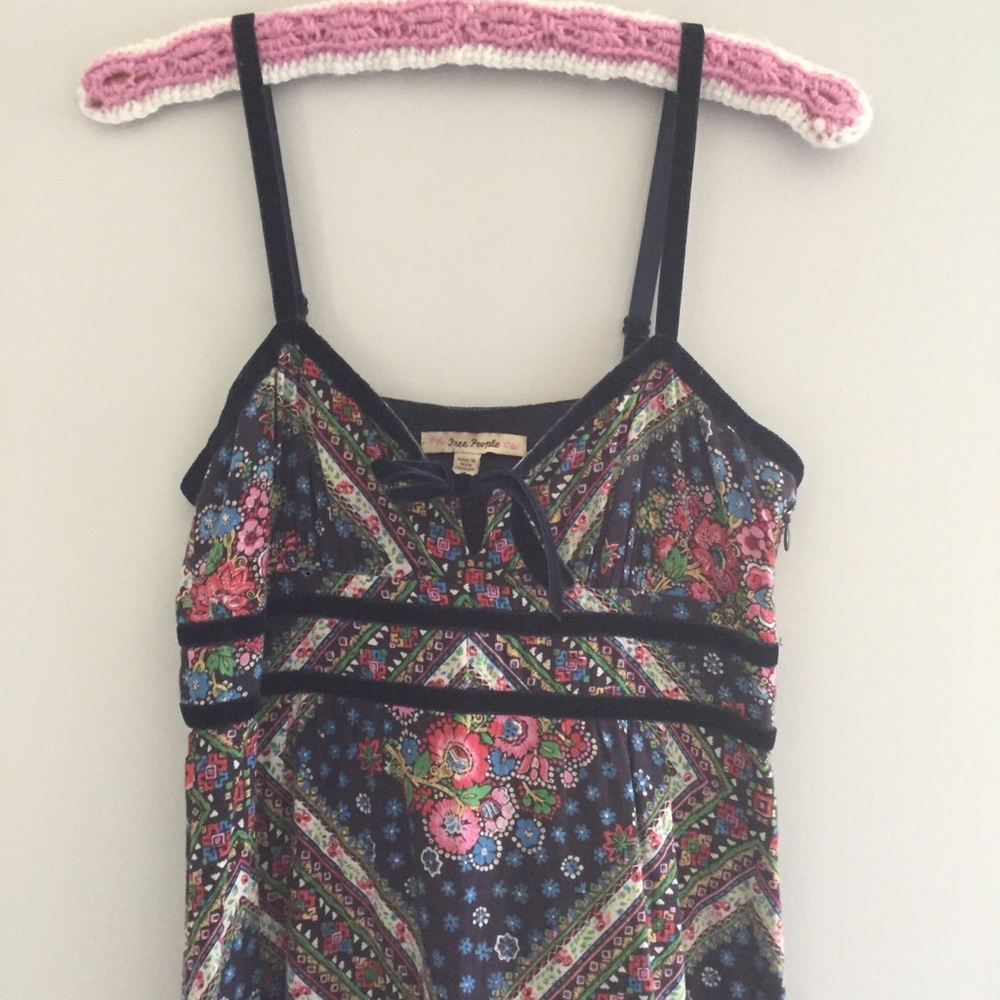 Free People Black Floral Midi Dress